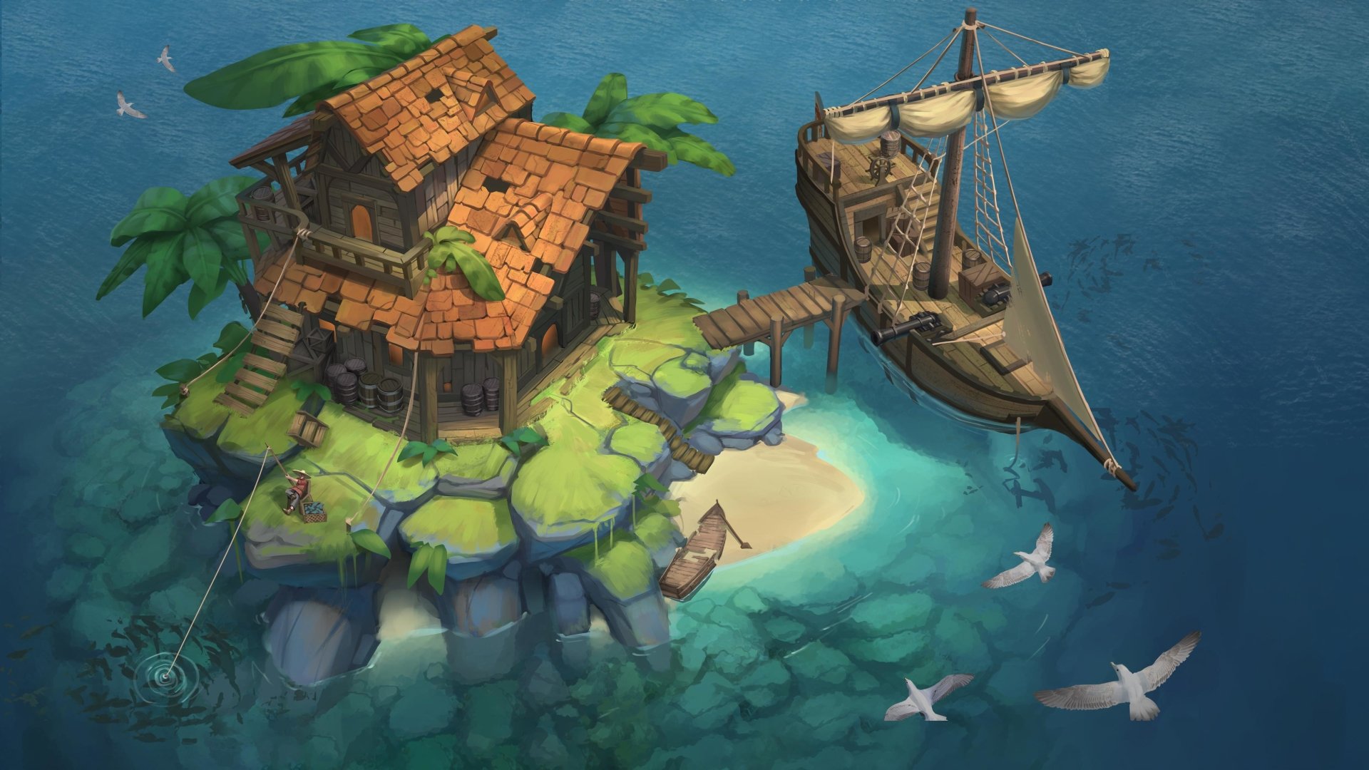 Fantasy Island 4k Ultra HD Wallpaper