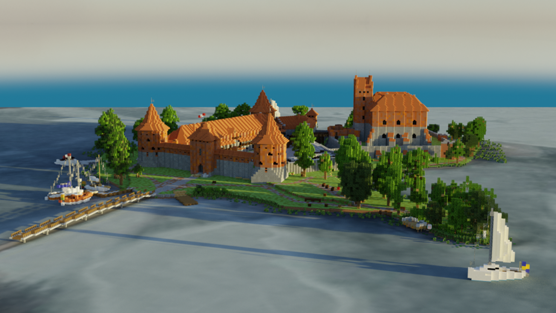Trakai island castle,Lithuania, built by BTE Nordic+Baltic and BTE Castles, rendered by tomato#7392 by Build The Earth