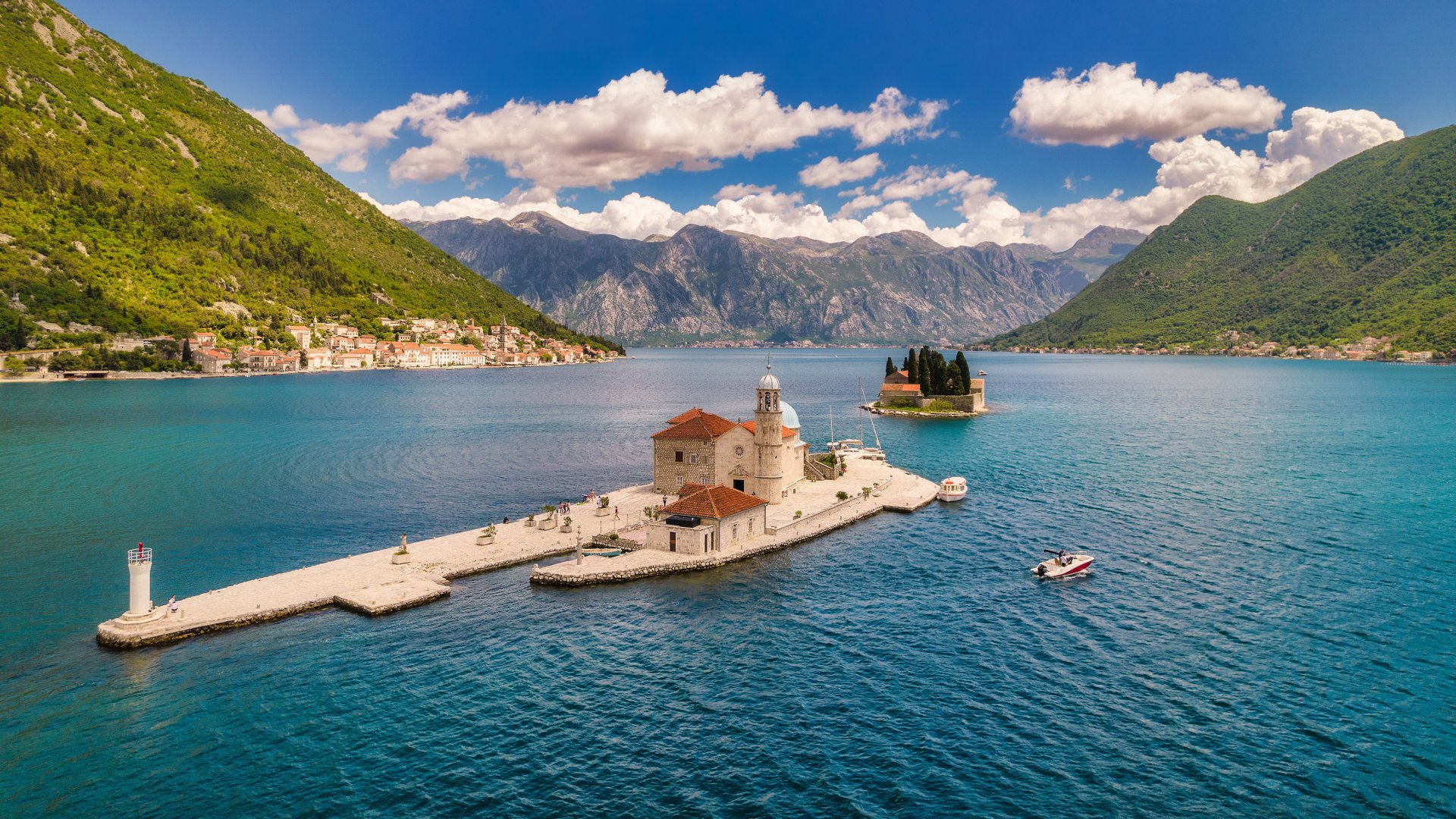 Saint George Island and Our Lady of the Rocks in the Bay of Kotor, Perast, Montenegro by Dmitrii Sakharov