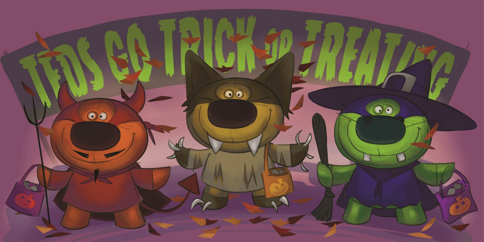 Teds go trick or treating by Martin Clapp