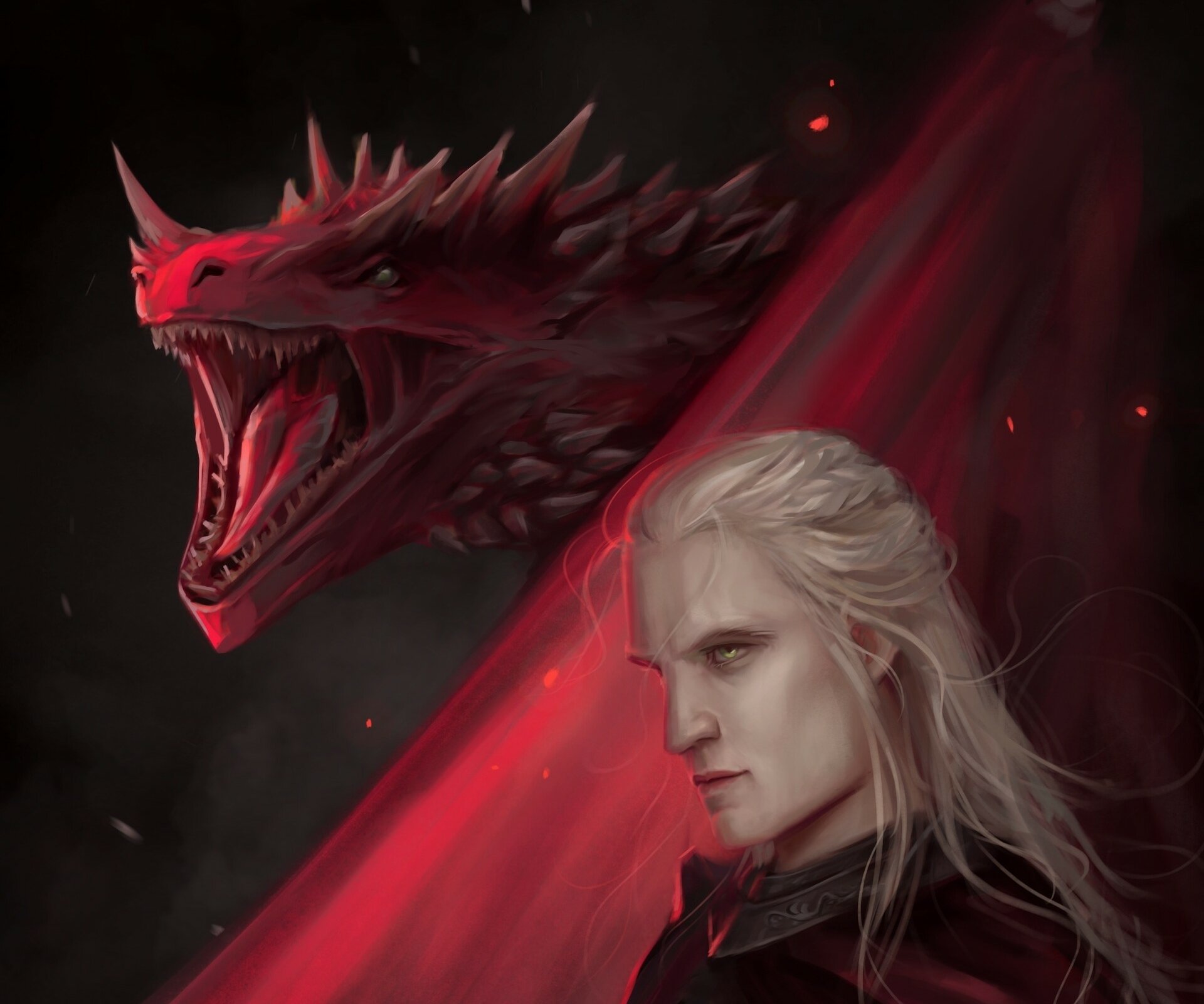 Daemon Targaryen & Caraxes by artistphnx