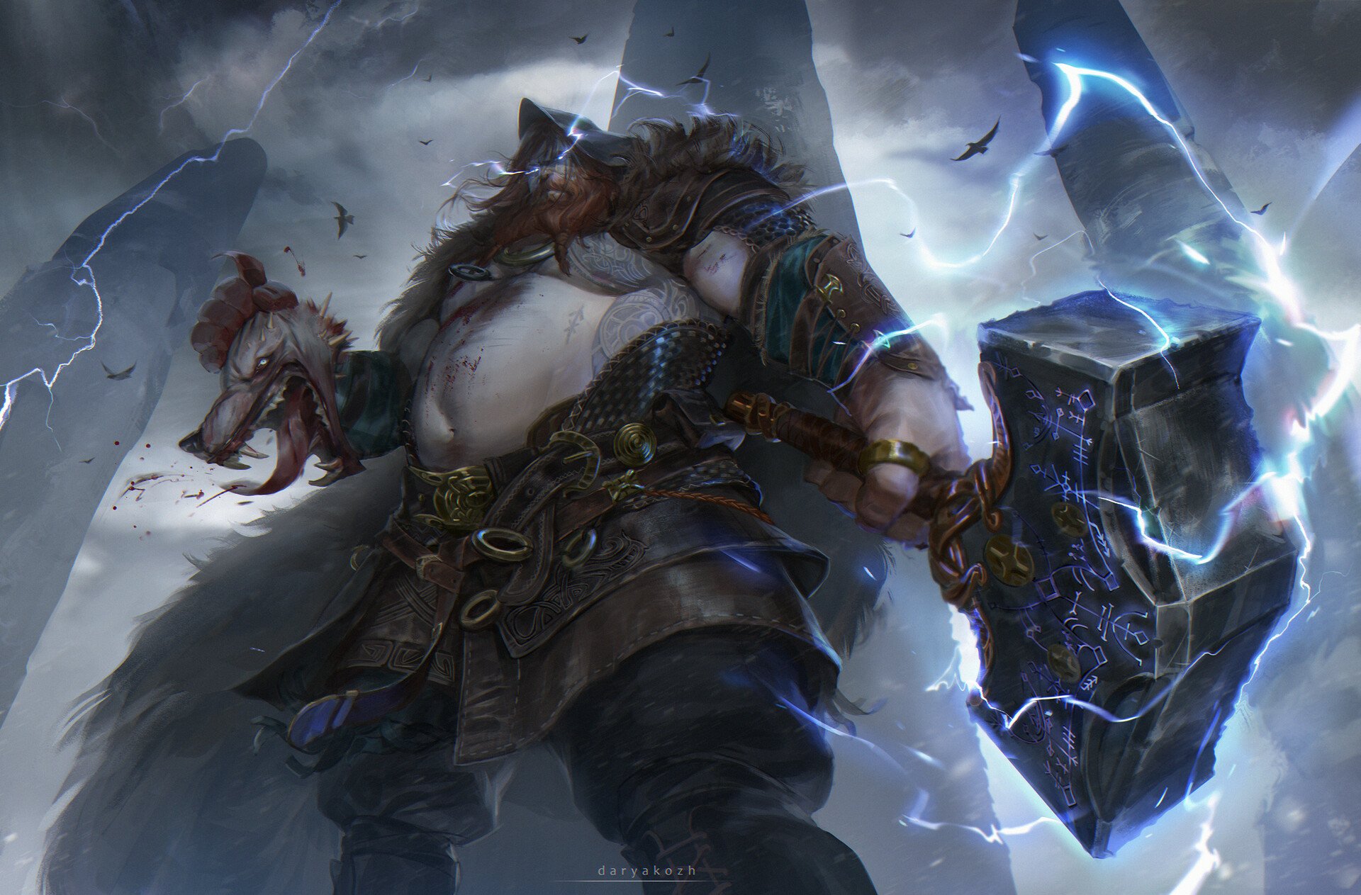 Thor – God of War Ragnarok Fanart by Darya Kozhemyakina