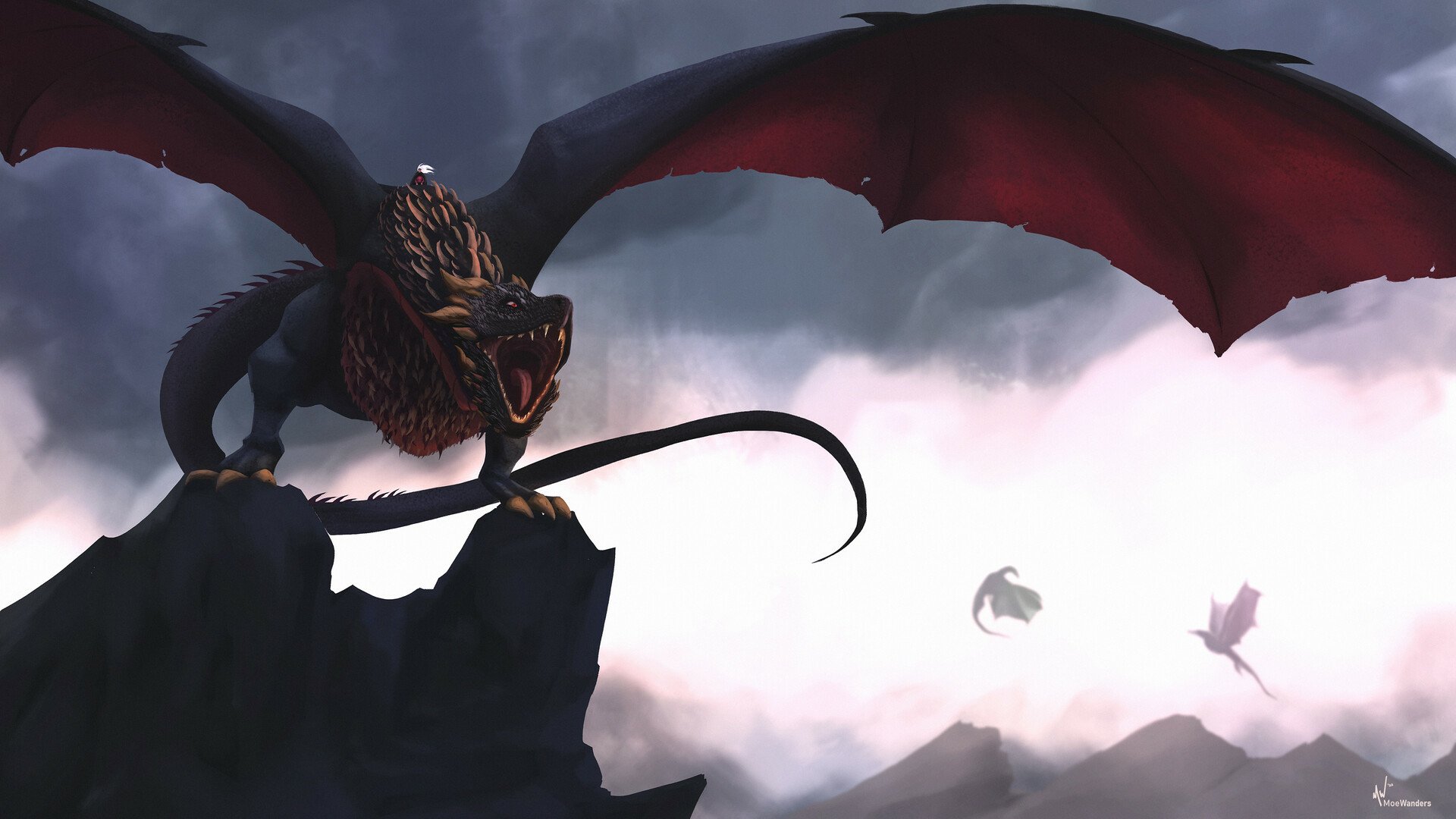 Aegon the Conqueror & Balerion the Dread by Moe Wanders